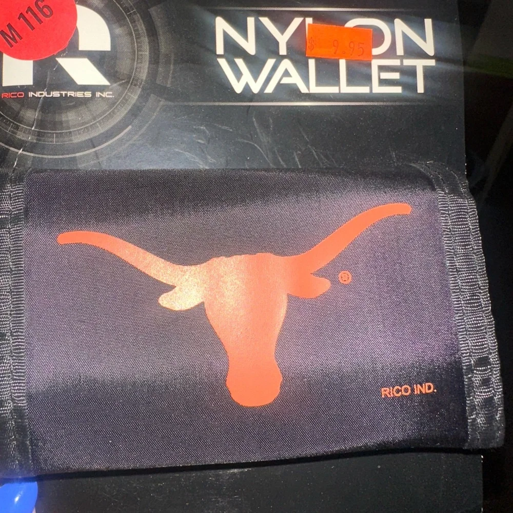 Rico Industries Black and Orange Nylon Wallet